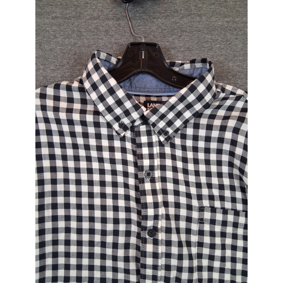 Lands' End Other - Lands End Mens Shirt 2XL XXL Black‎ White Gingham Check Plaid Button Down Soft